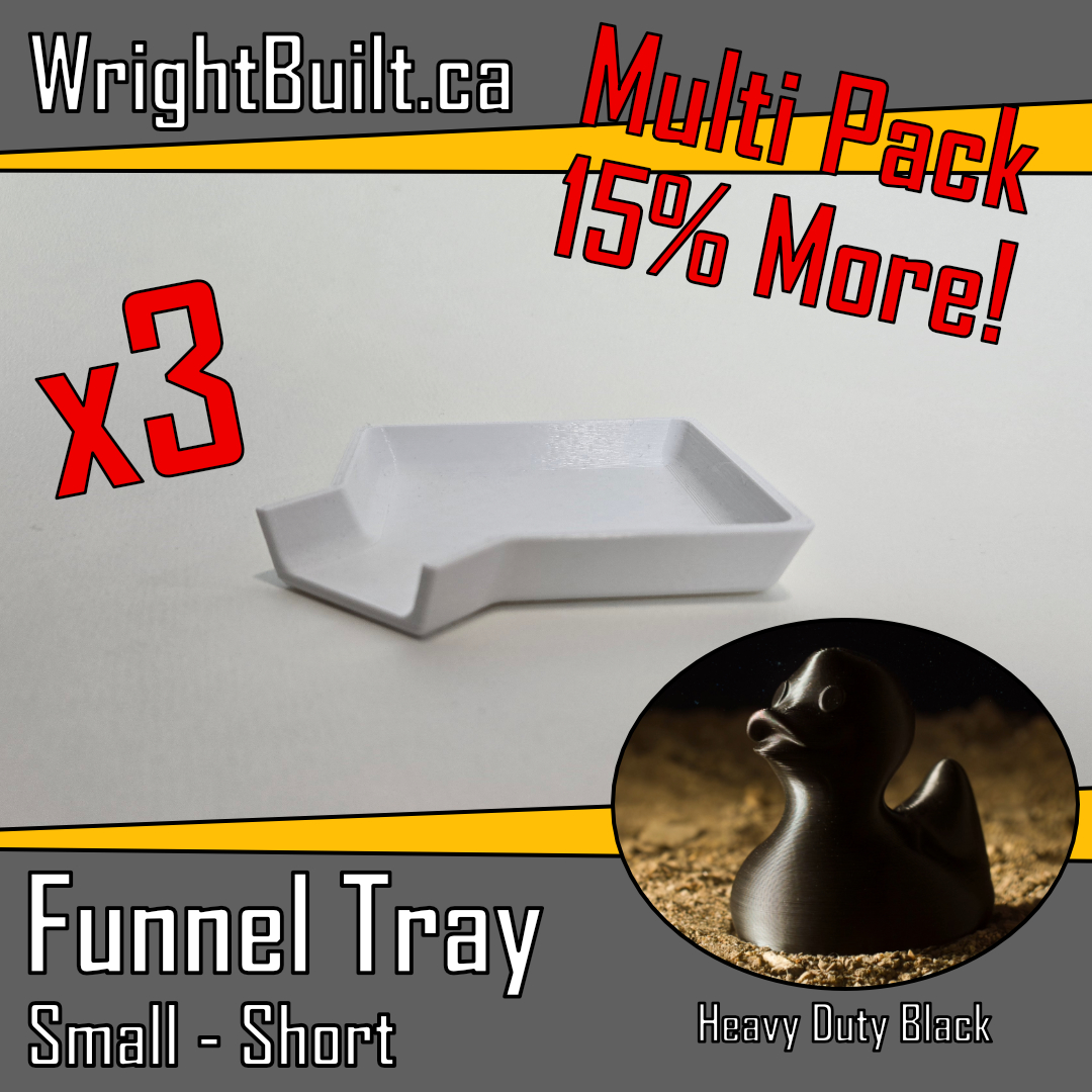 Funnel Tray - Small & Short - Heavy Duty Black Plastic - Sorting & Organizing Tool - 3 Pack